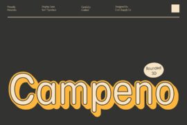 Campeno Rounded Extrude Right Demo Font