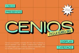 Cenios Rounded Extrude Right Demo Font
