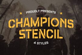 Champions Stencil Font Family