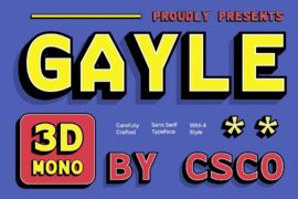 CS Gayle Mono 3D Demo Font