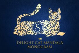 Delight Cat Mandala Monogram Font
