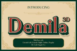 Demila Extrude Right Demo Font