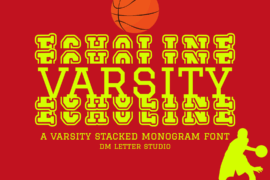 Echoline Varsity Stacked Monogr Font