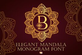 Elegant Mandala Monogram Font Font