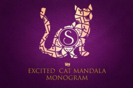 Excited Cat Mandala Monogram Font