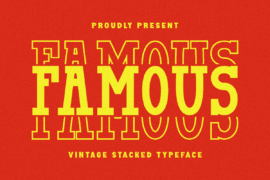 Famous Stacked Font