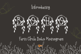 Fern Circle Boho Monogram Font Font