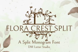 Flora Crest Split Monogram Font