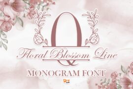 Floral Blossom Line Monogram Font