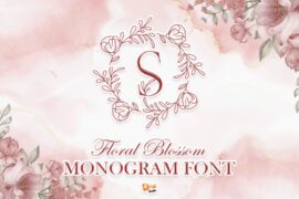 Floral Blossom Monogram Font