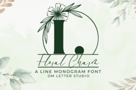 Floral Charm Line Monogram Font