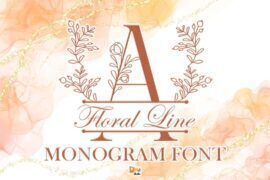Floral Line Monogram Font