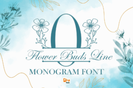 Flower Buds Line Monogram Font