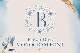 Flower Buds Monogram Font