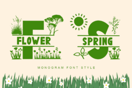 Flower Spring Monogram Font Family