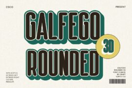 Galfego Rounded Extrude Right Demo Font