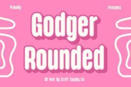 Godger Rounded Extrude Right Demo Font