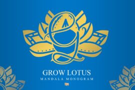 Grow Lotus Mandala Monogram Font