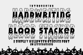 Handwriting Blood Stacked Font