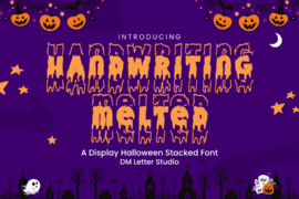 Handwriting Melted Stacked Font