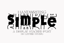 Handwriting Simple Stacked Font