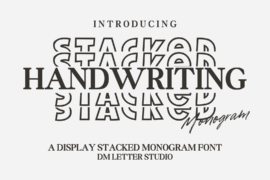 Handwriting Stacked Monogram Font
