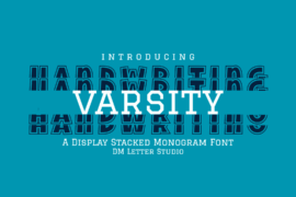 Handwriting Varsity Stacked Mon Font