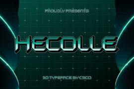 Hecolle Extrude Right Demo Font