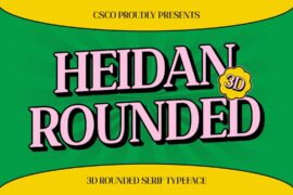 Heidan Rounded Extrude Right Demo Font