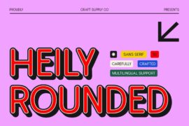 Heily Rounded Extrude Right Demo Font