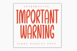 Important Warning Font