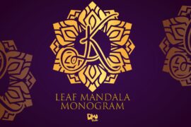 Leaf Mandala Monogram Font