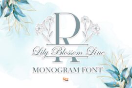 Lily Blossom Line Monogram Font