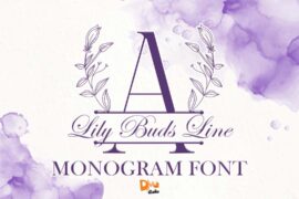 Lily Buds Line Monogram Font