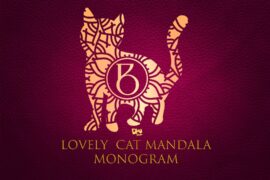 Lovely Cat Mandala Monogram Font