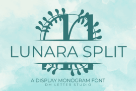 Lunara Split Monogram Font