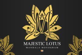 Majestic Lotus Mandala Monogram Font