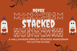 Novox Ghost Stacked Monogram Font