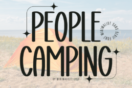 People Camping Font