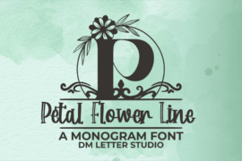 Petal Flower Line Monogram Font