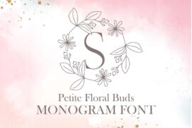 Petite Floral Buds Monogram Font