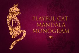 Playful Cat Mandala Monogram Font