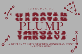 Plump Varsity Stacked Monogram Font