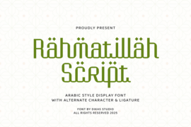 Rahmatillah – Personal Use Font