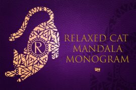 Relaxed Cat Mandala Monogram Font