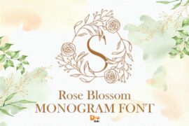 Rose Blossom Monogram Font