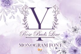 Rose Buds Line Monogram Font