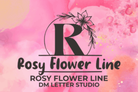 Rosy Flower Line Monogram Font