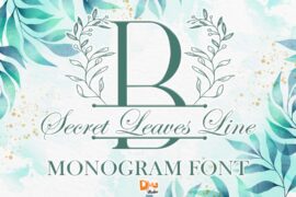 Secret Leaves Line Monogram Font