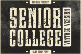 Senior College Vintage Font